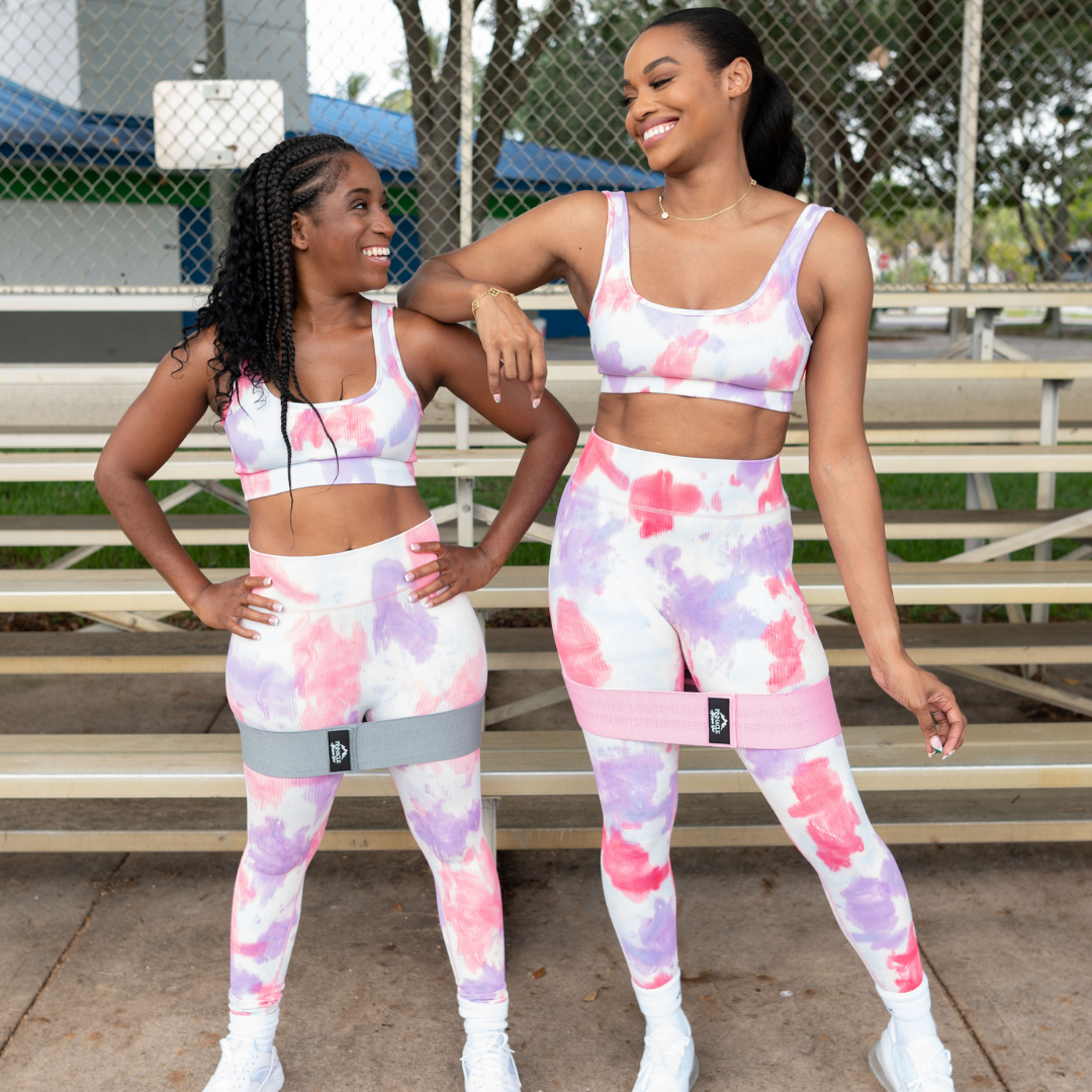 Cloud 9 Tye-dye fitness sports bra & leggings set Lavender