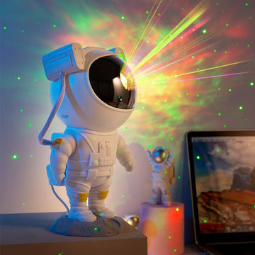 Astronaut-Themed Galaxy Projector Nightlight for Bedroom