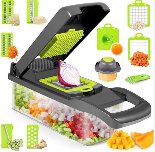 12-in-1 Manual Vegetable Chopper – Food Slicer & Onion Cutter