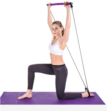 Portable Yoga & CrossFit Resistance Bands Set with Pilates Bar