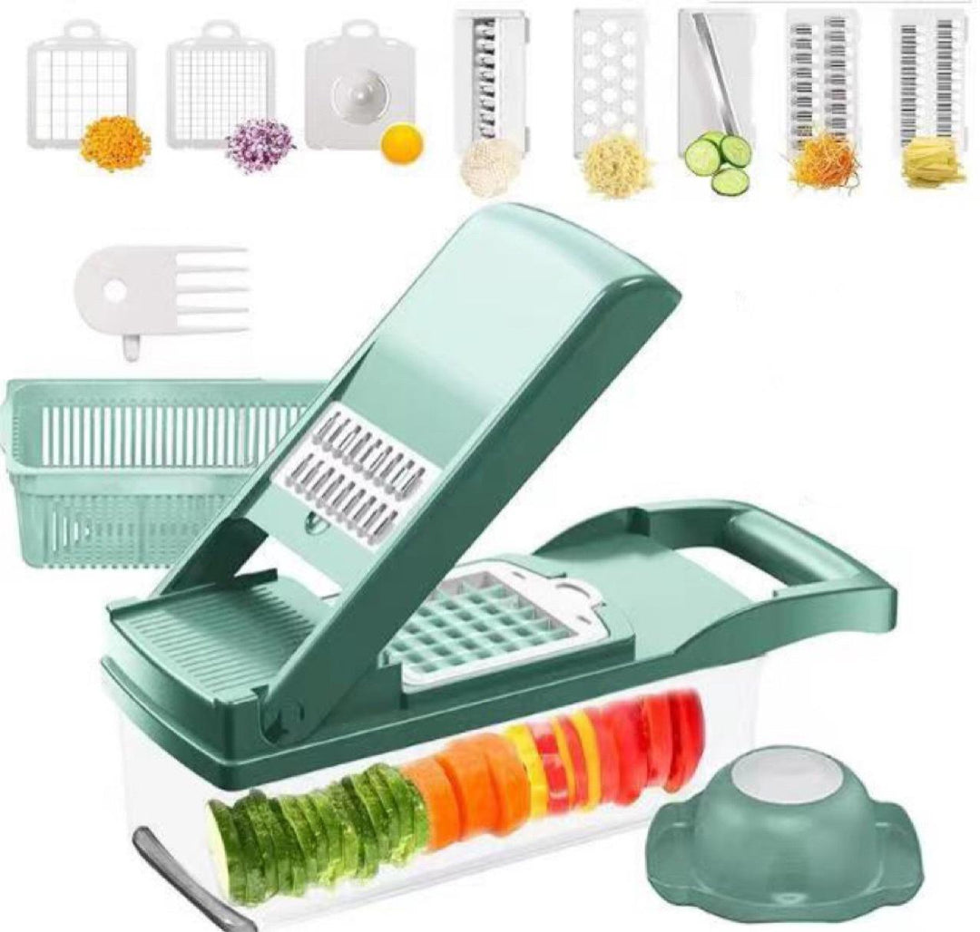 12-in-1 Manual Vegetable Chopper – Food Slicer & Onion Cutter