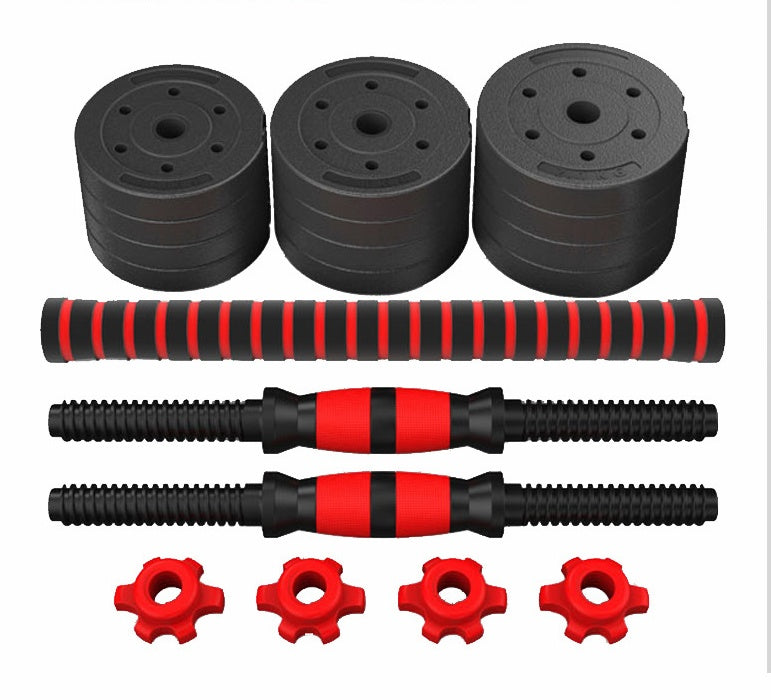 Adjustable Rubber-Coated Cement Dumbbells for Home Fitness