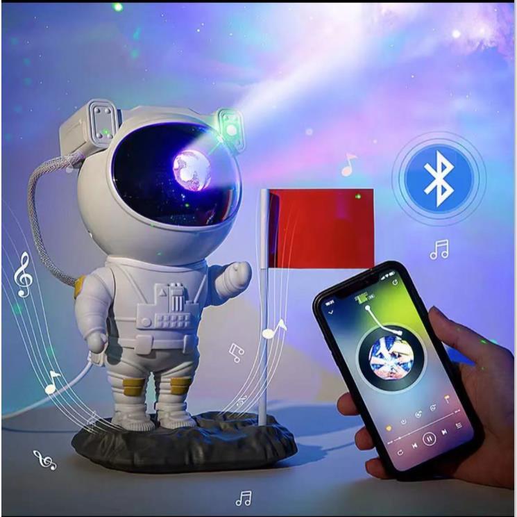 Astronaut-Themed Galaxy Projector Nightlight for Bedroom