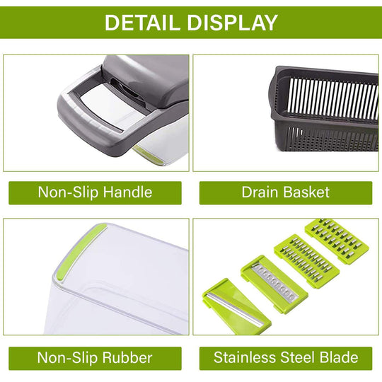 12-in-1 Manual Vegetable Chopper – Food Slicer & Onion Cutter