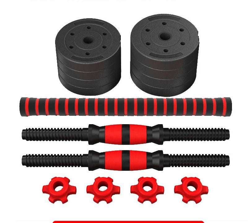 Adjustable Rubber-Coated Cement Dumbbells for Home Fitness