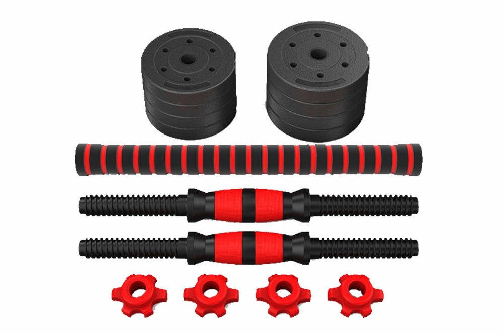 Adjustable Rubber-Coated Cement Dumbbells for Home Fitness