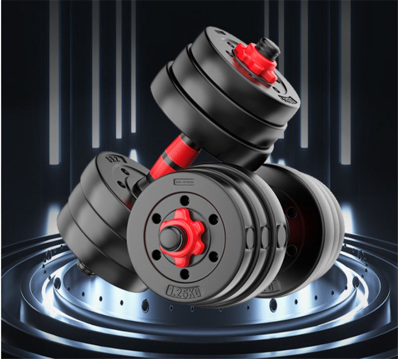 Adjustable Rubber-Coated Cement Dumbbells for Home Fitness