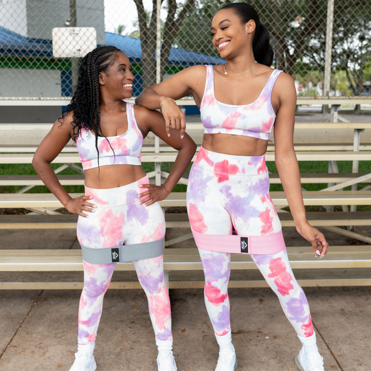 Cloud 9 Tie-Dye Lavender Fitness Bra & Leggings Set